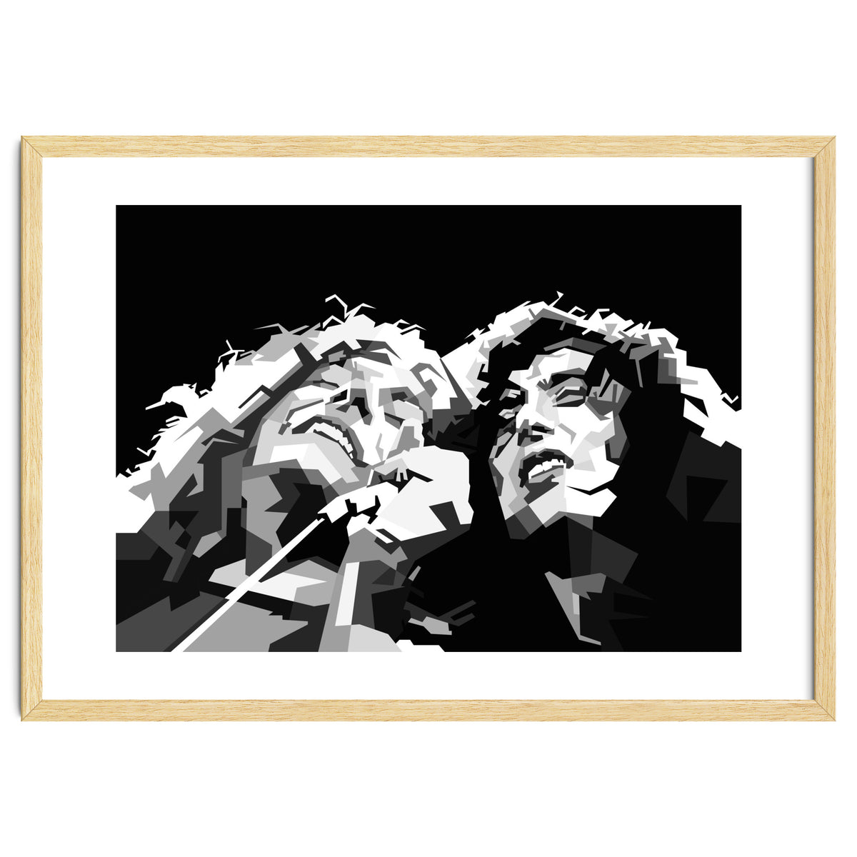 Robert Plant & Jimmy Page Black Illustration