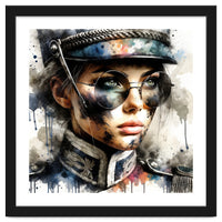 Watercolor Napoleonic Soldier Woman #5