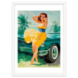 Pinup Girl Posing In Front Of The Car thumbnail