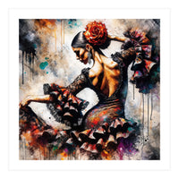 Watercolor Flamenco Dancer #4 (Print Only)