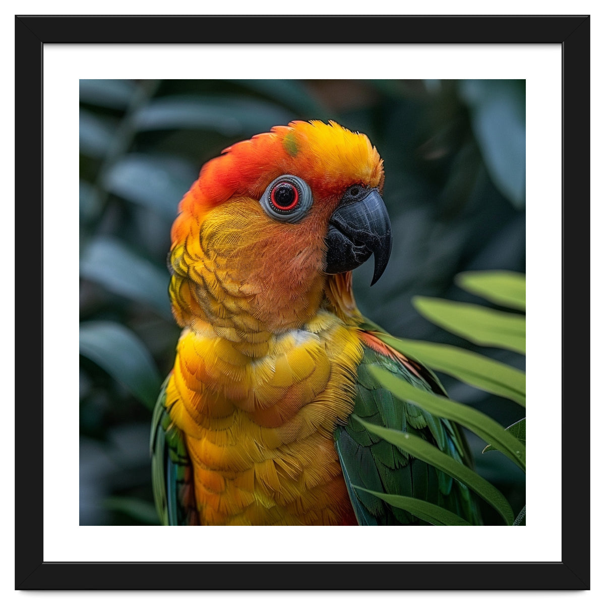 Close Up Of A Colorful Sun Conure Parrot