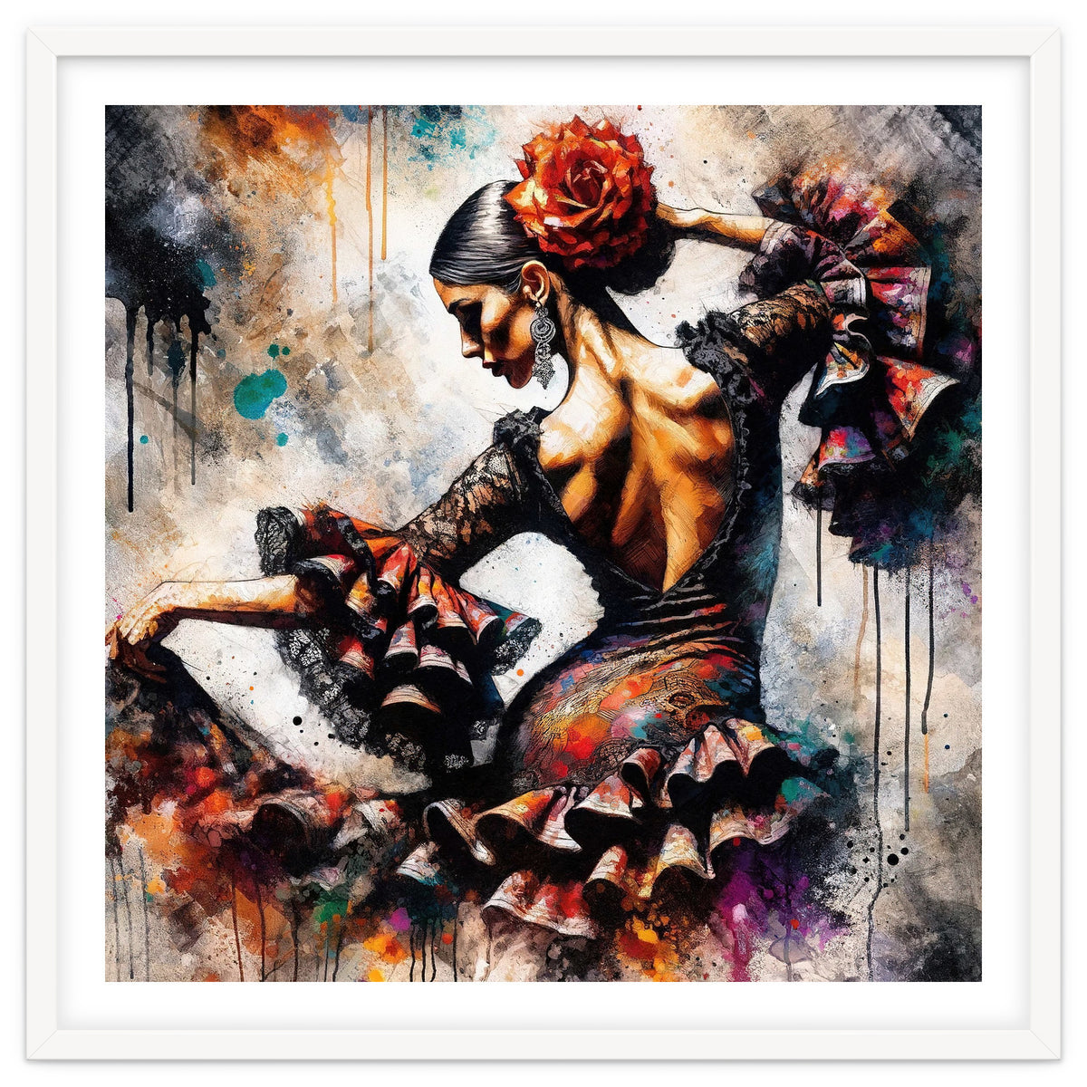 Watercolor Flamenco Dancer #4