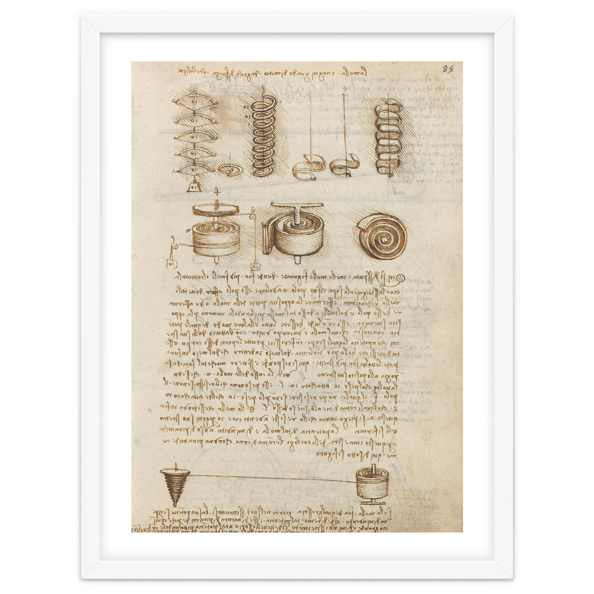 Folio f 85r. Codex Madrid I (Ms. 8937) "Treaty of statics and mechanics", 192 folios with 384 pag...