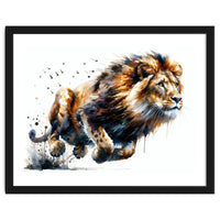 Dynamic Lion In Motion