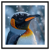 King Penguin Close Up In Snowy Environment thumbnail