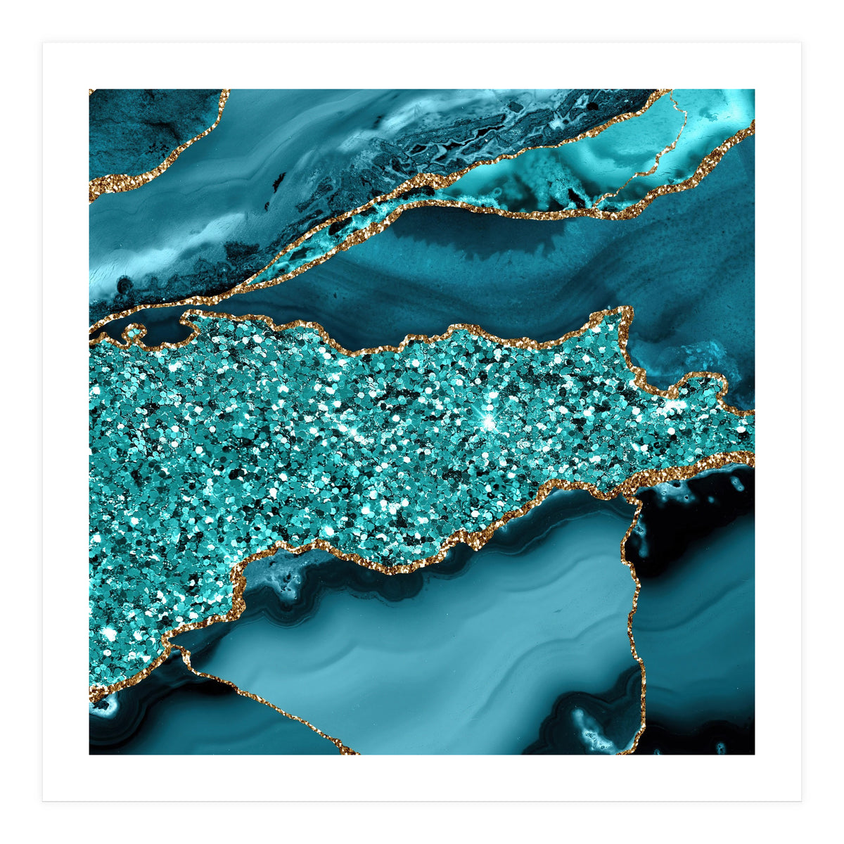 Agate Glitter Ocean Texture 09  (Print Only)