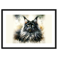 Majestic Long Haired Cat Portrait