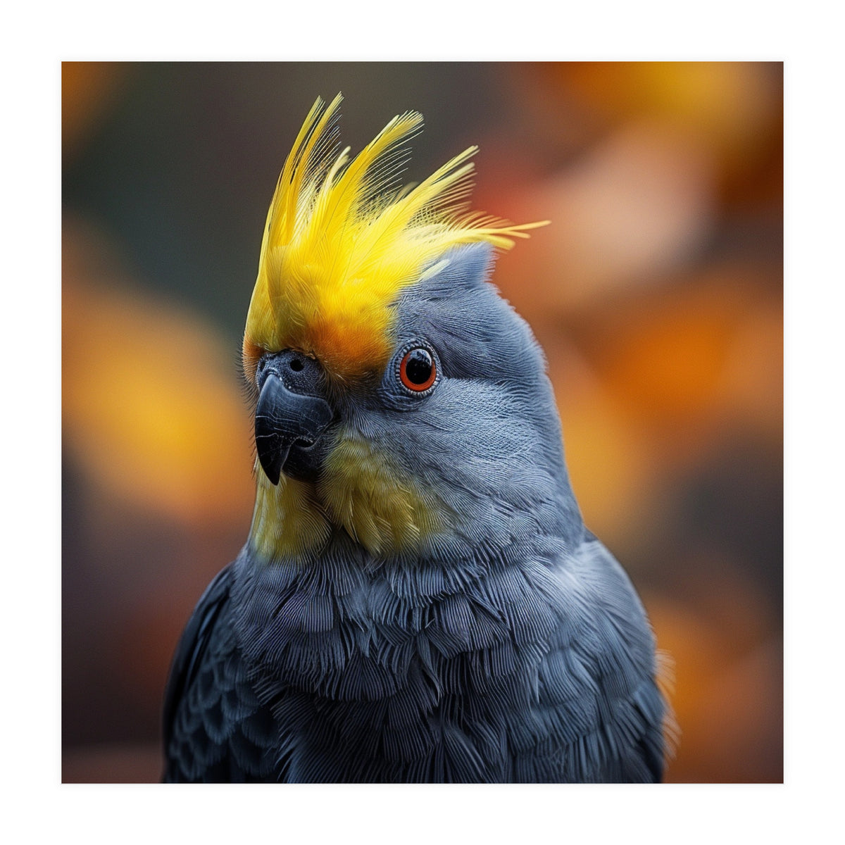 Close-up Portrait of a Yellow Cockatoo in the Wild. (Print Only)