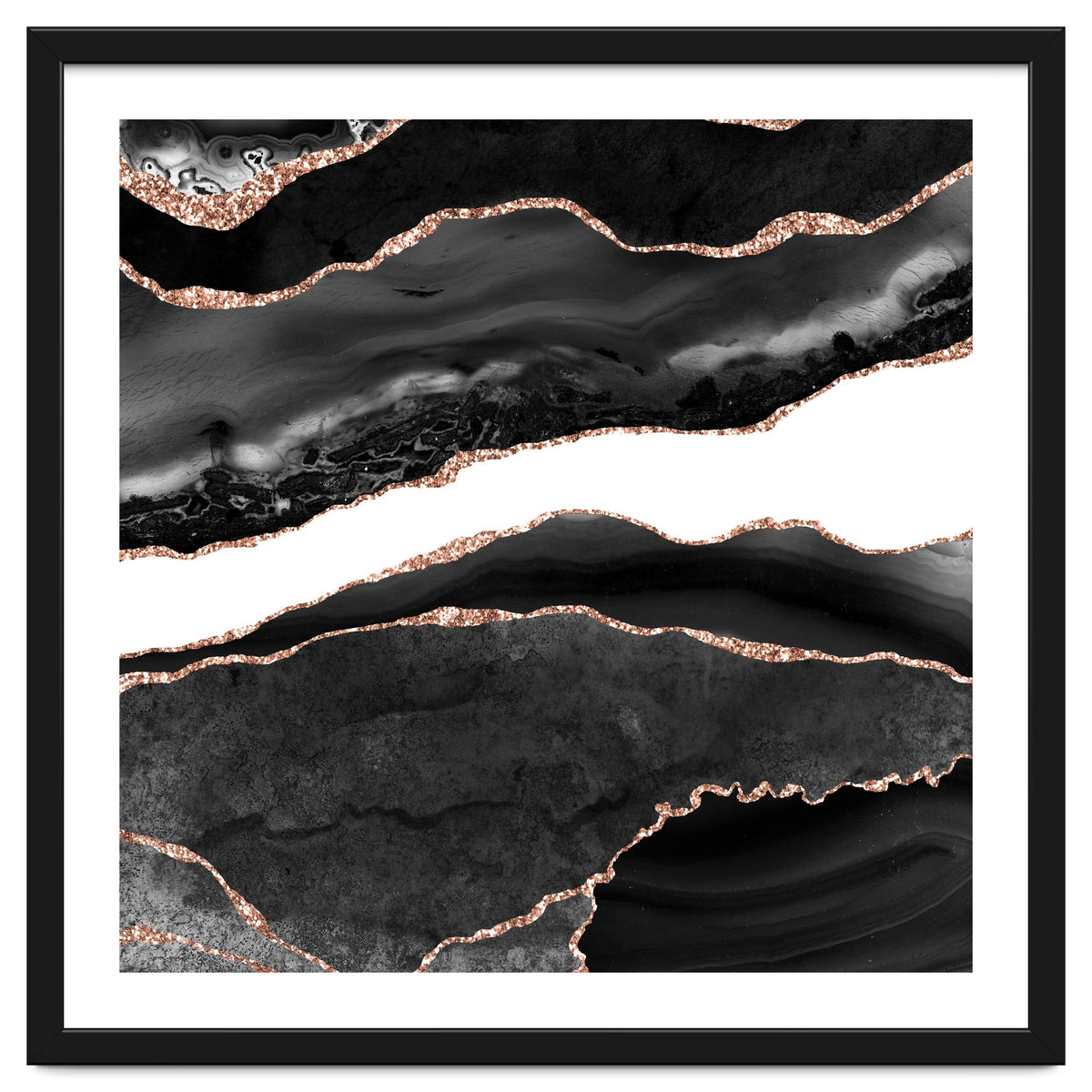 Black & Rose Gold Agate Texture 08