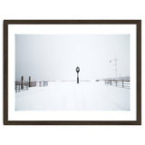 A clock tower in the snow beach thumbnail