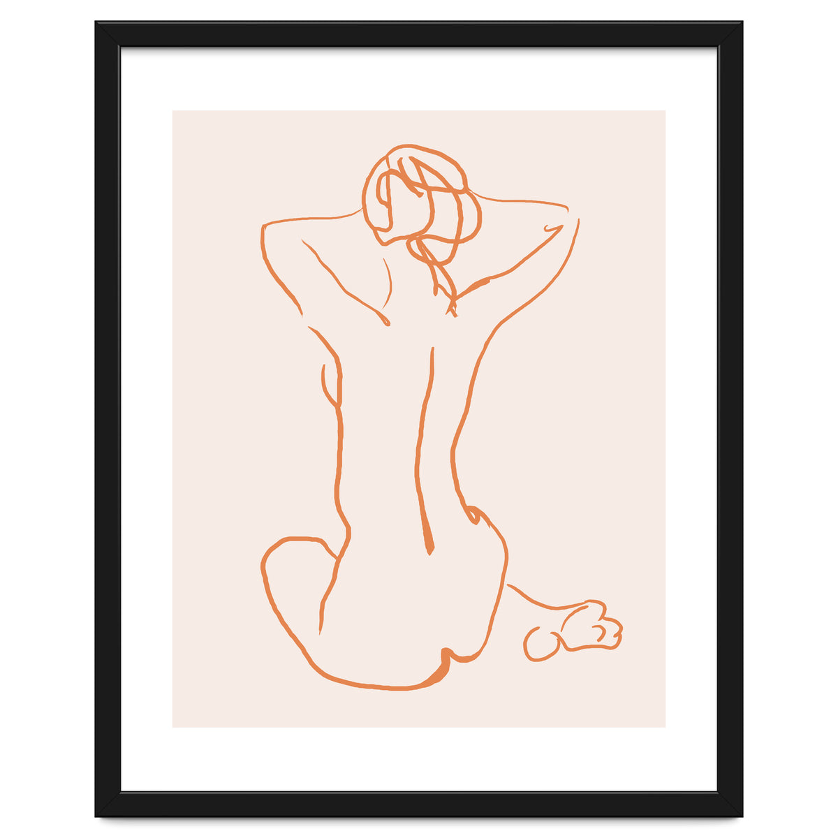 Femina, Abstract Minimal Woman Line Art Sketch, Drawing Feminine Empower Express