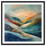 Abstract Mountain Landscape Painting with Textured Rolling Hills thumbnail