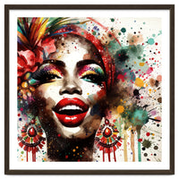 Brazilian Carnival Watercolor Portrait
