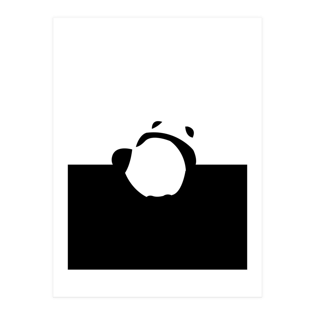 Find Your Feet, Panda Abstract Monochromatic Black & White, Wildlife Animals Cute Eclectic Bohemian Pets (Print Only)