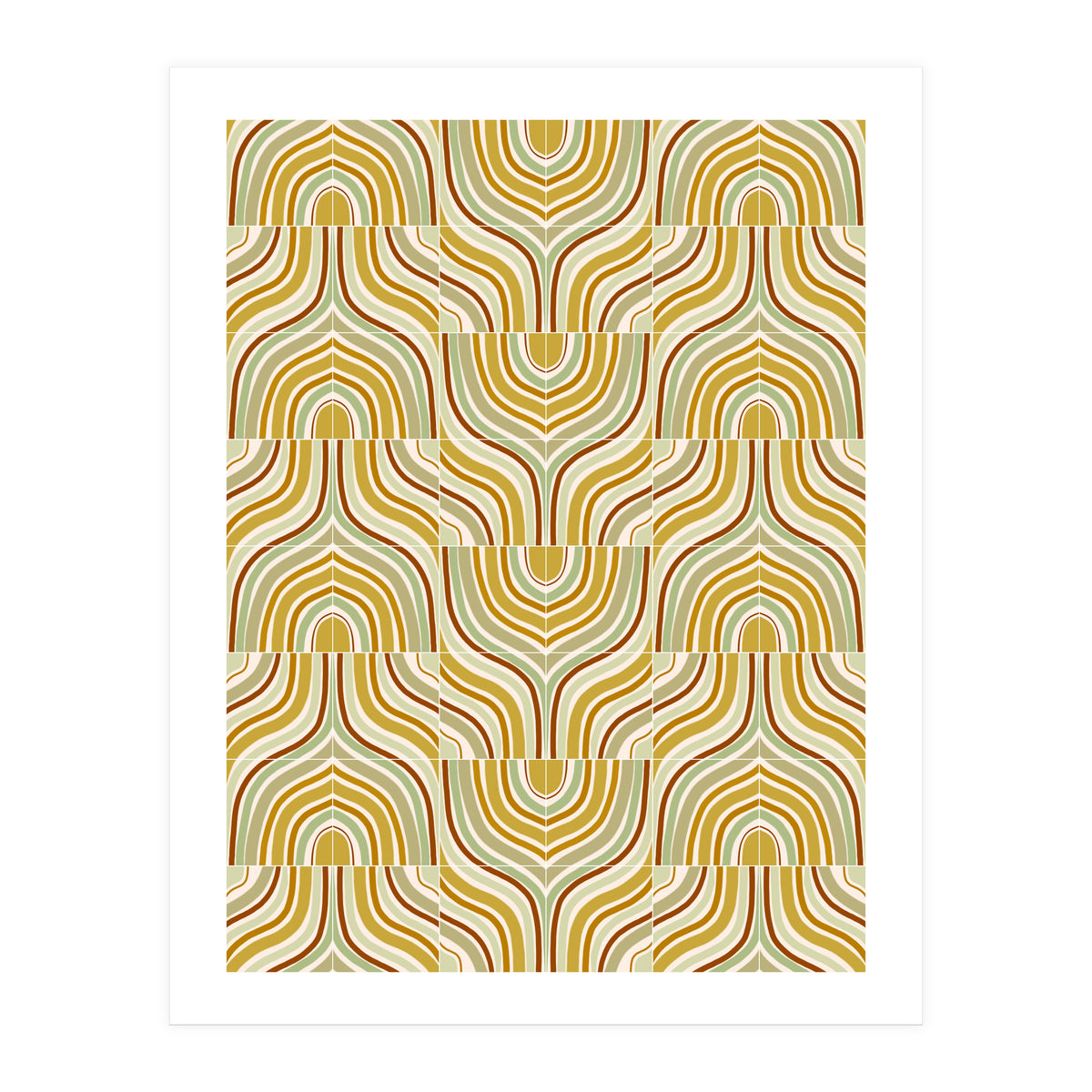 Ochre Marbled Tiles (Print Only)