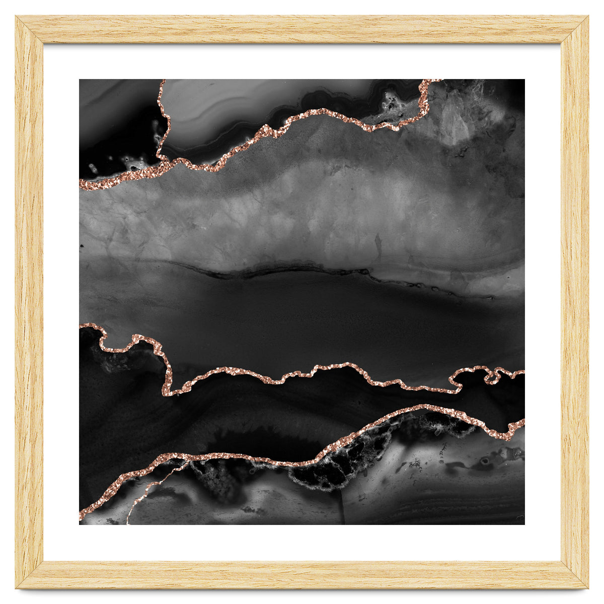 Black & Rose Gold Agate Texture 02