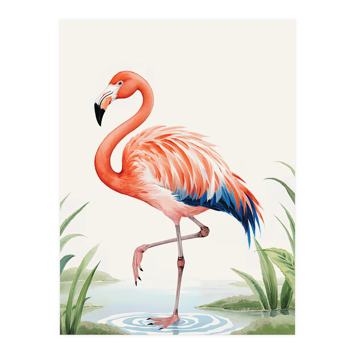 Flamingo Watercolor Illustration (Print Only)