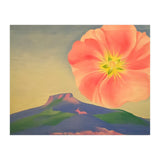 Georgia O’Keeffe – Hollyhock Pink with Pedernal (1937) | Vibrant Modernist Floral Landscape of New Mexico (Print Only) thumbnail