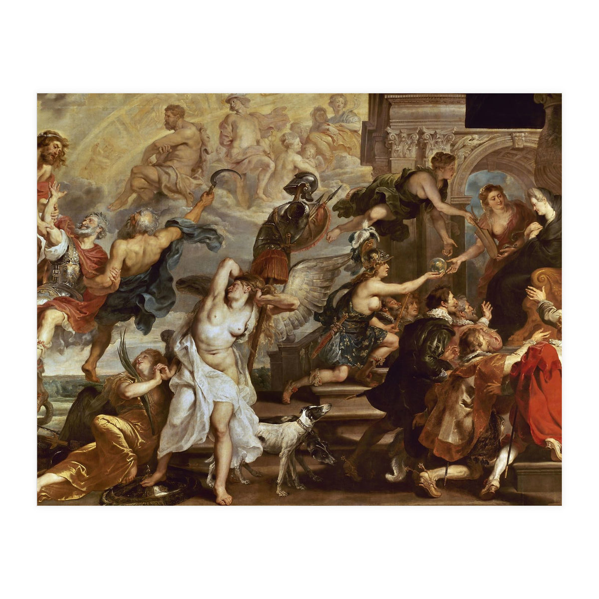 Apotheosis of Henry IV of France (and Henry III of NAvarra from 1562 to 1610) and Regency of Mari... (Print Only)