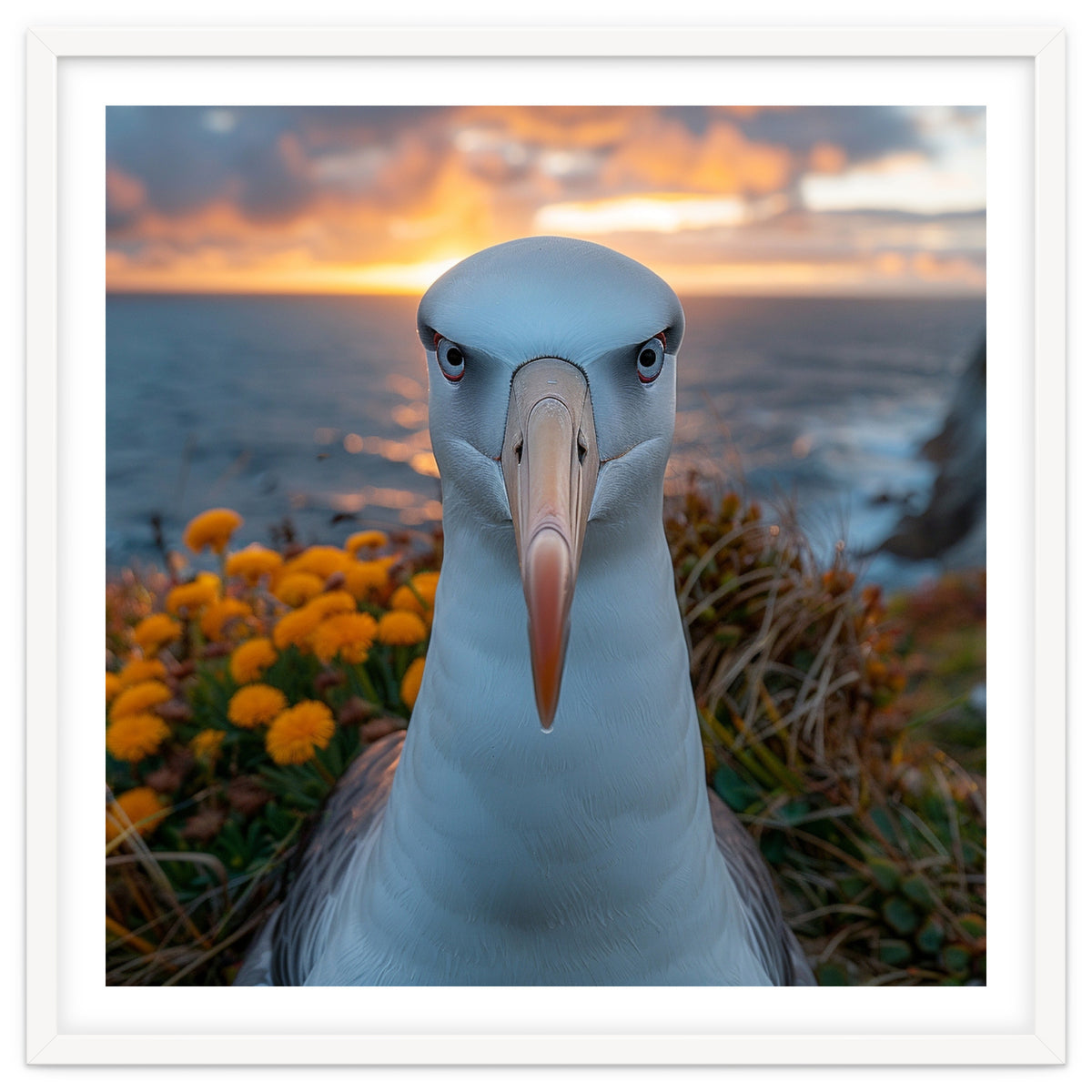 Albatross Bird With Intense Gaze By The Sea