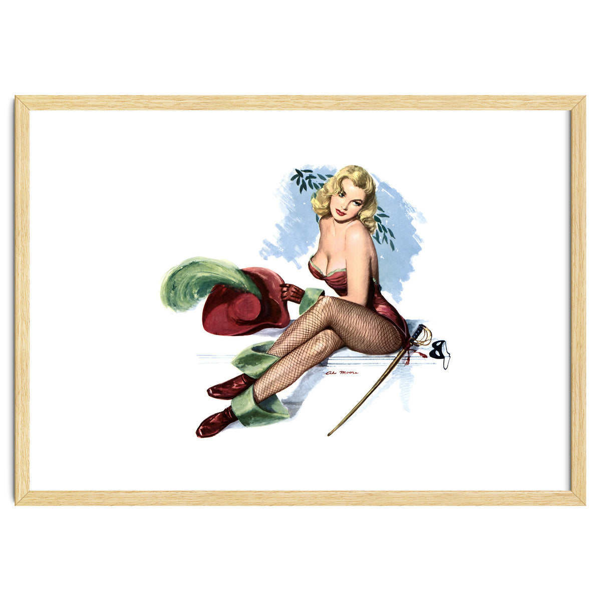 Pinup Sexy Girl Posing In Zorro Costume