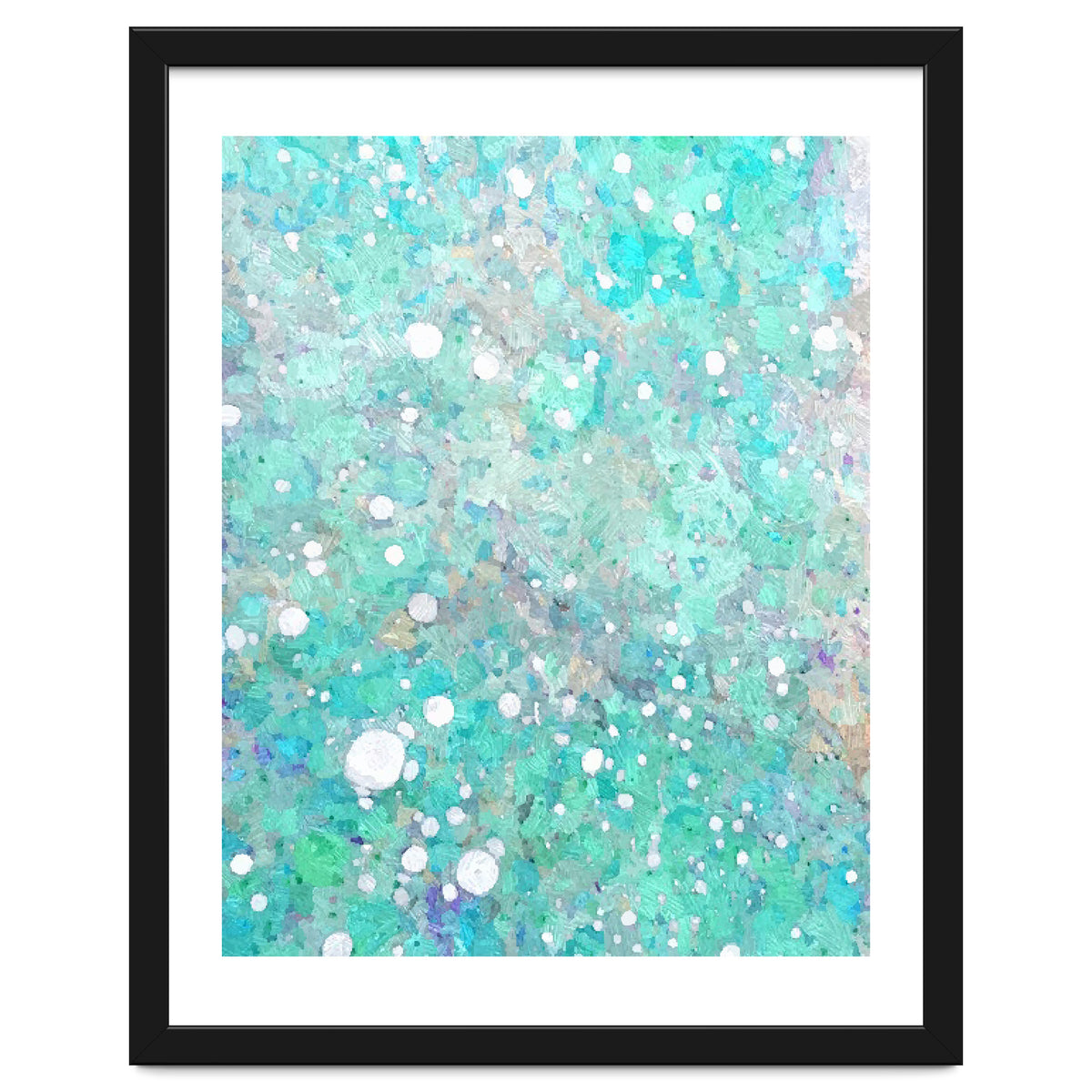Blue Green Dreamy Marble, Minimal Abstract Pastel Graphic Design Eclectic Bohemian Painting Texture