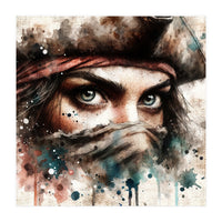 Watercolor Pirate Woman #1 (Print Only)
