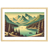 Vintage Alpine Lake Poster