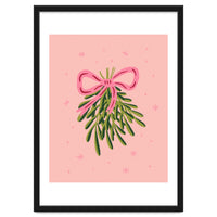 Mistletoe And Pink Bow