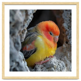 Cute Lovebird Perched On A Rock In A Cave thumbnail