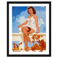 Beautiful Pinup Girl Posing On A Fence