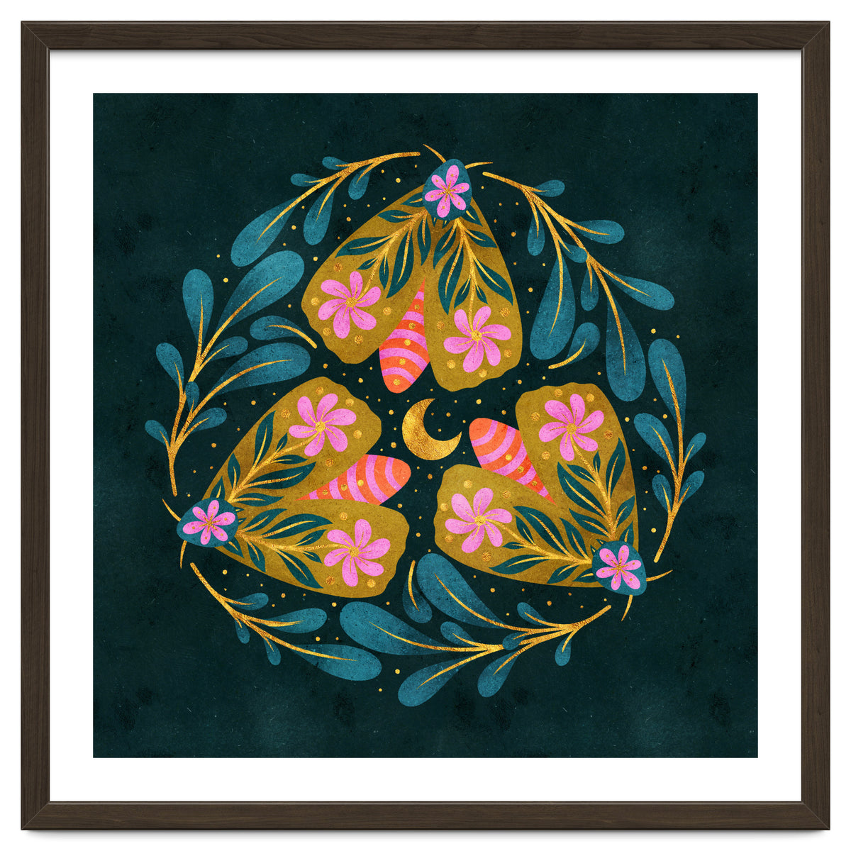 Floral Moths and Moon