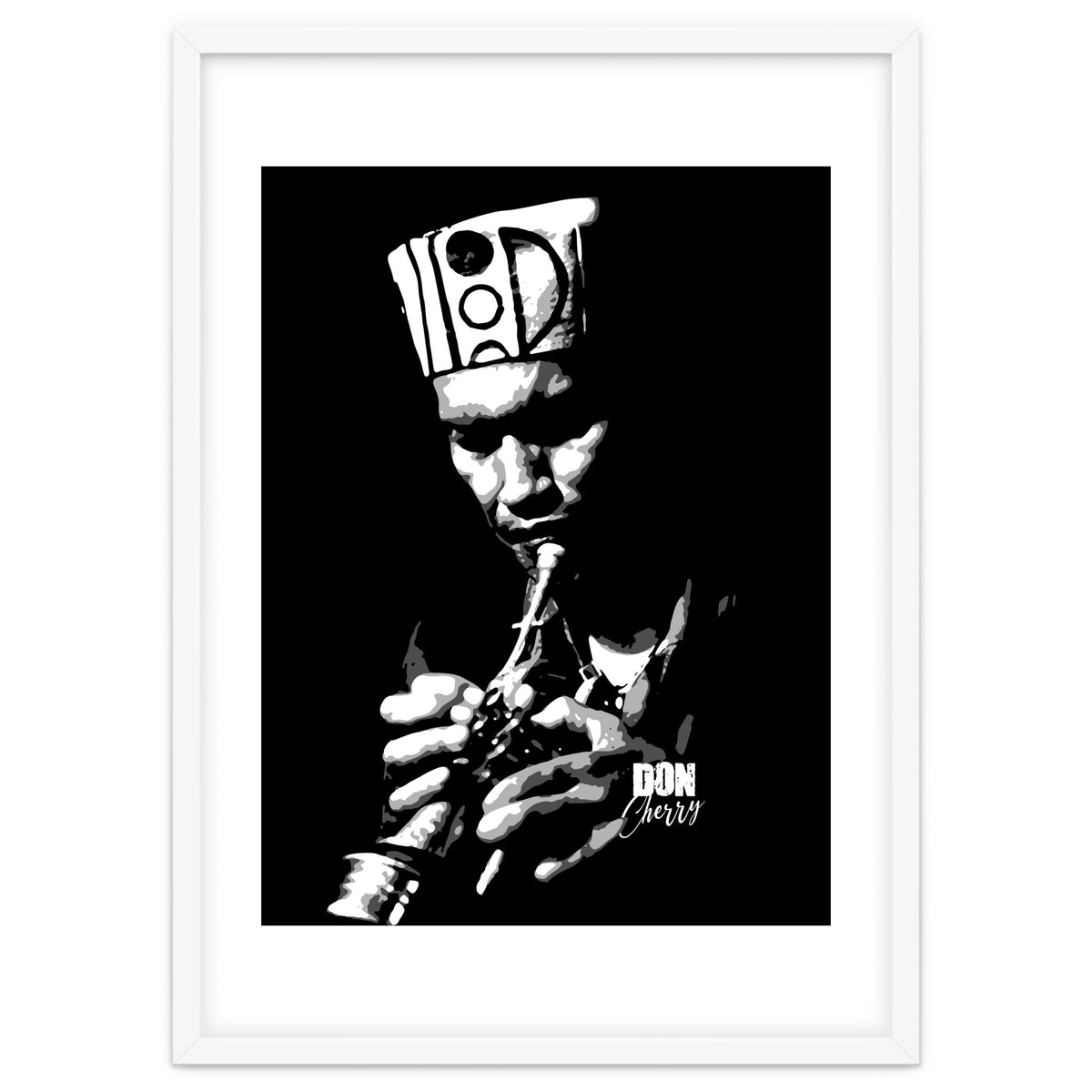 Don Cherry Trumpeter Jazz Music Legend in Grayscale