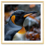 King Penguin In Rain With Water Drops thumbnail