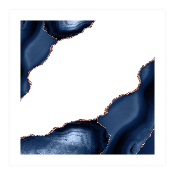 Navy & Rose Gold Agate Texture 30  (Print Only)