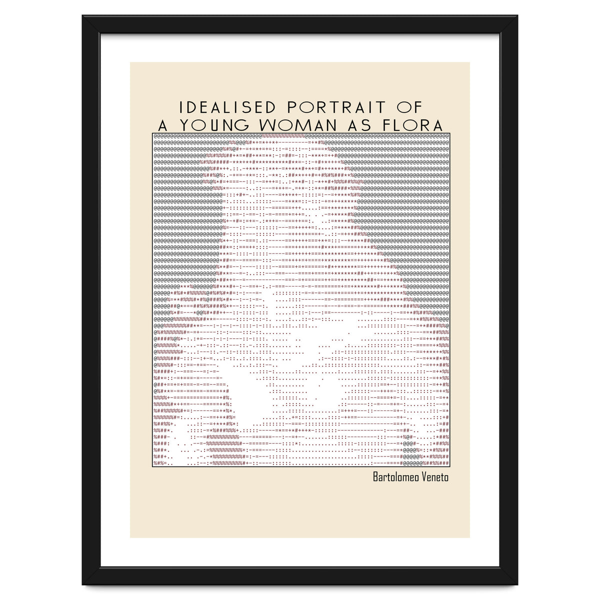 Idealised Portrait of a Young Woman as Flora – Bartolomeo Veneto (ascii art)