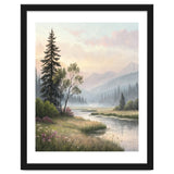 Dreamy Alpine Valley Landscape Painting thumbnail