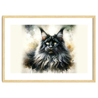 Majestic Long Haired Cat Portrait