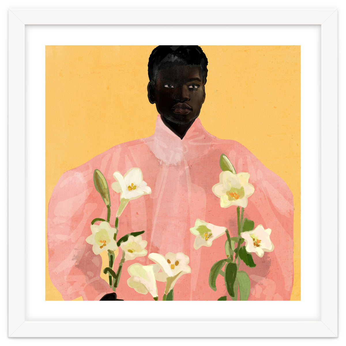 Girl Holding Flowers 2