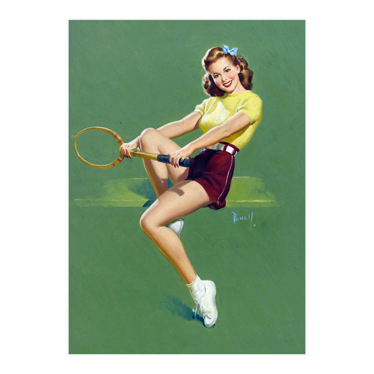 Pinup Tennis Player (Print Only)