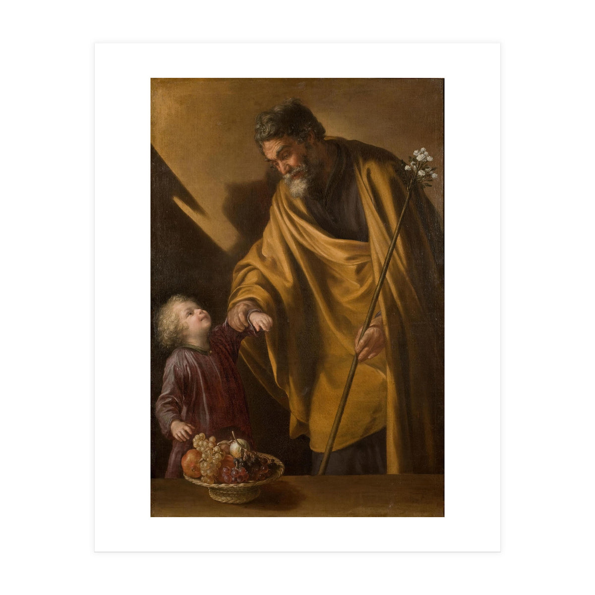 Sebastián Martínez / 'Saint Joseph with the Christ Child'. Ca. 1650. Oil on canvas. (Print Only)