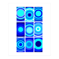 Circles & Rectangles Alt Blue 3 X 3: 2 (Print Only)