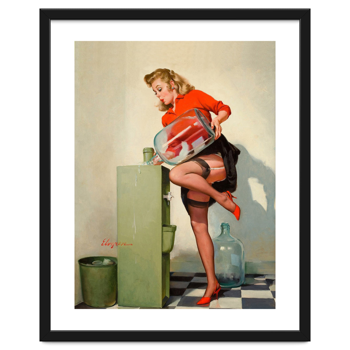 Pinup Sexy Water Cooler Girl