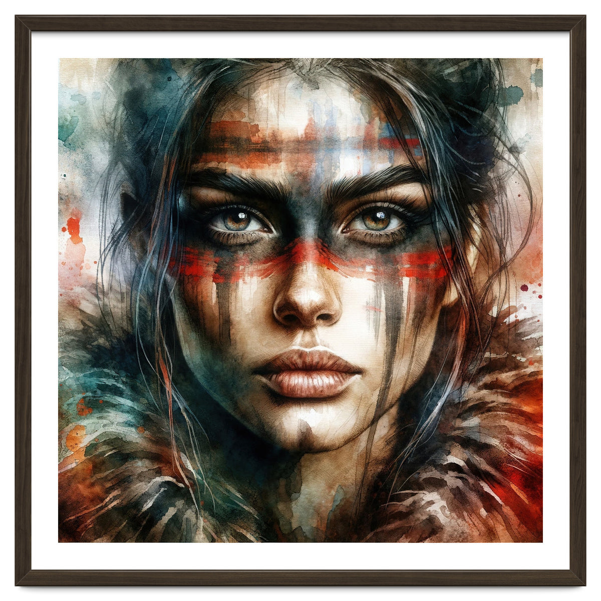 Watercolor Warrior Woman #2