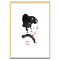 Geisha Face Red Lips