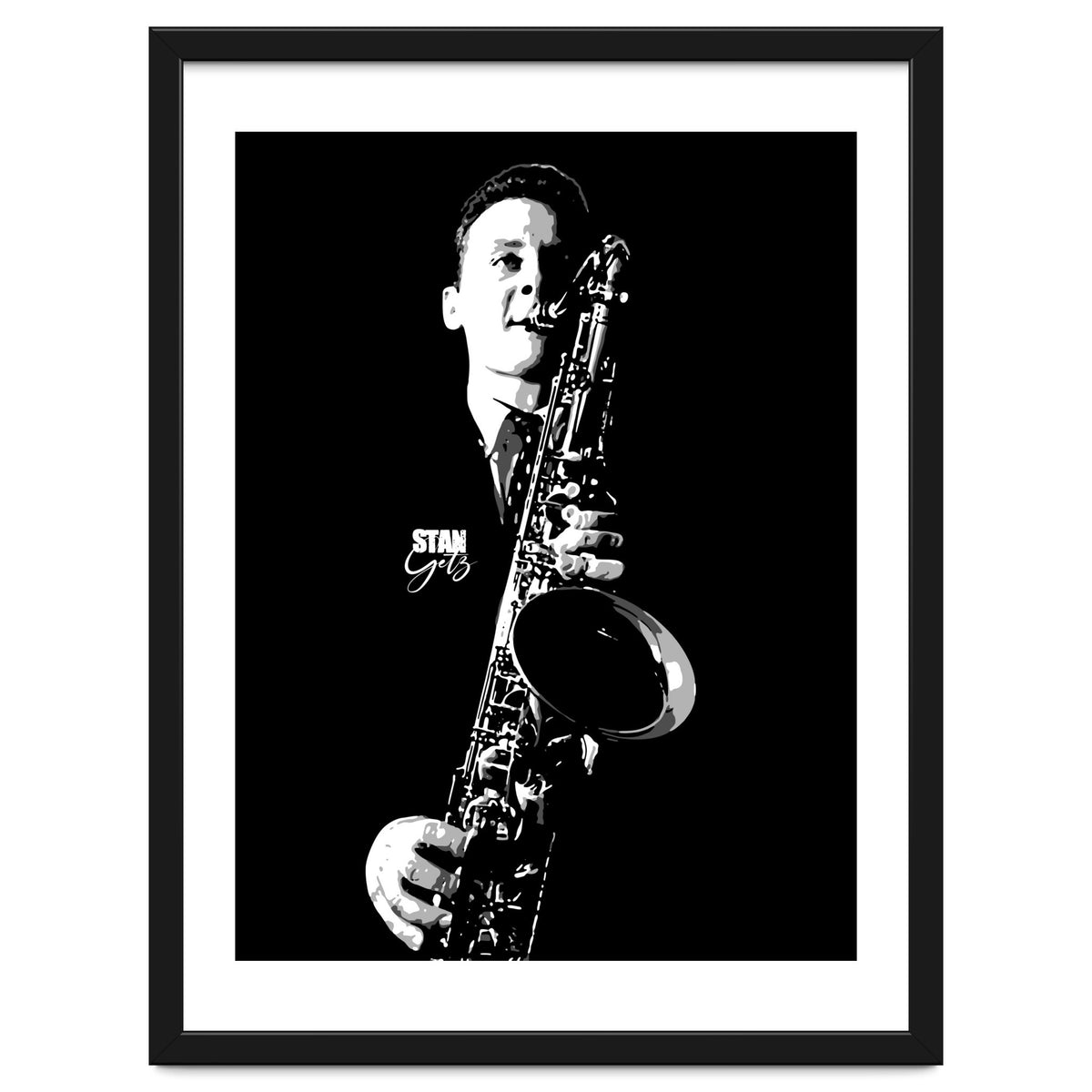 Stan Getz American Jazz Saxophonist in Grayscale