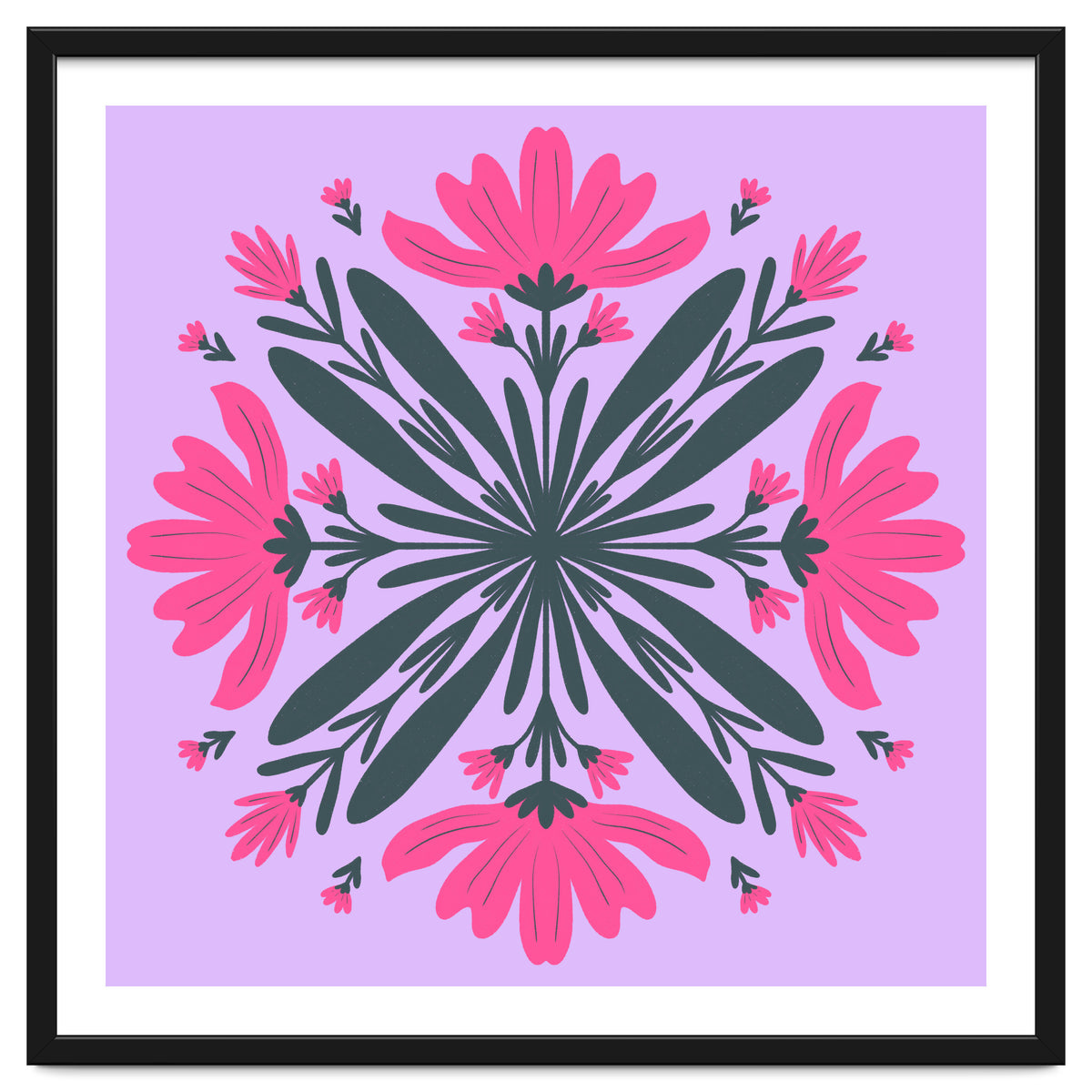 Magenta mandala flowers
