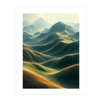 Ethereal Green Mountain Ridges Art (Print Only)