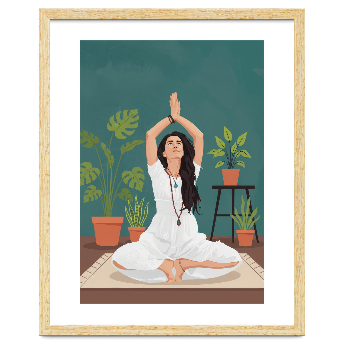 Serene Yoga Pose FitnessIllustration
