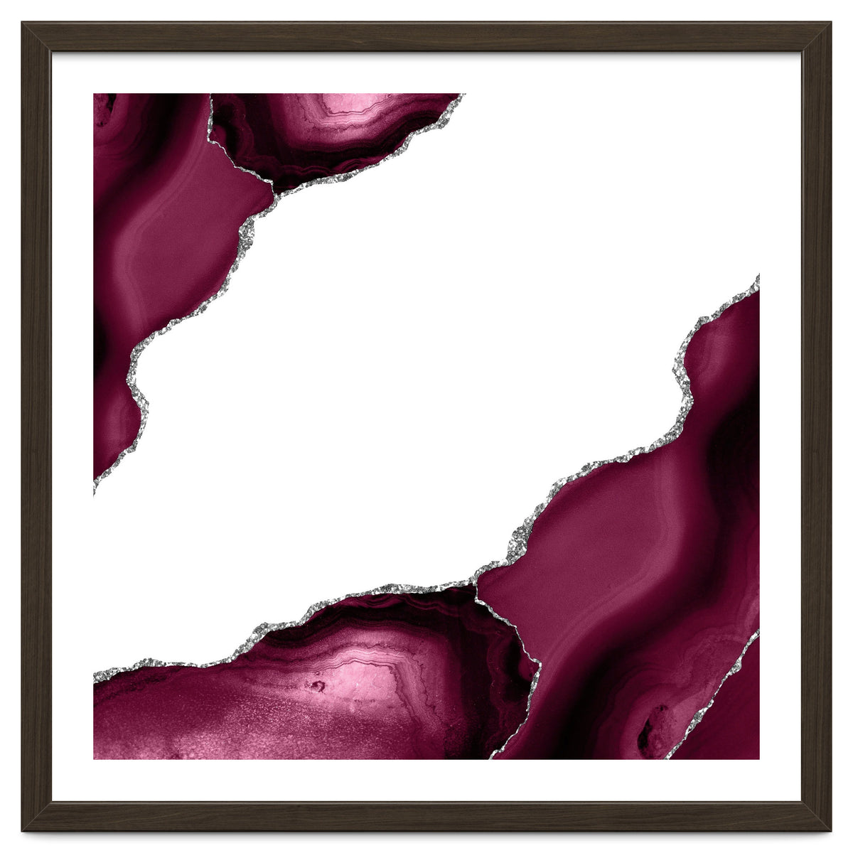 Burgundy & Silver Agate Texture 08